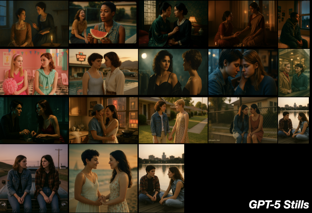GPT-5 generated stills inspired by the 17 films