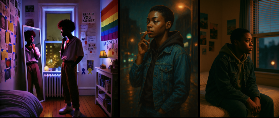 Images and stills of Pariah produced by Dall-E 4 and GPT-5